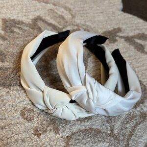 2 PC Elegant Cream and White Knotted Headbands